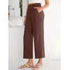 image:imageANRABESS Womens Wide Leg Pants Cropped Work Palazzo TrousersCoffee