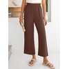 image:imageANRABESS Womens Wide Leg Pants Cropped Work Palazzo TrousersCoffee