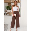 image:imageANRABESS Womens Wide Leg Pants Cropped Work Palazzo TrousersCoffee
