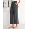 image:imageANRABESS Womens Wide Leg Pants Cropped Work Palazzo TrousersDark Gray