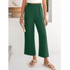 image:imageANRABESS Womens Wide Leg Pants Cropped Work Palazzo TrousersForest Green