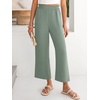 image:imageANRABESS Womens Wide Leg Pants Cropped Work Palazzo TrousersLight Green