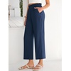 image:imageANRABESS Womens Wide Leg Pants Cropped Work Palazzo TrousersNavy Blue