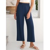 image:imageANRABESS Womens Wide Leg Pants Cropped Work Palazzo TrousersNavy Blue