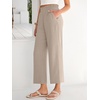 image:imageANRABESS Womens Wide Leg Pants Cropped Work Palazzo TrousersParchment
