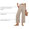 image:imageANRABESS Womens Wide Leg Pants Cropped Work Palazzo TrousersParchment