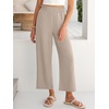 image:imageANRABESS Womens Wide Leg Pants Cropped Work Palazzo TrousersParchment