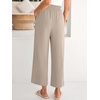 image:imageANRABESS Womens Wide Leg Pants Cropped Work Palazzo TrousersParchment