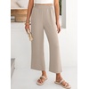 image:imageANRABESS Womens Wide Leg Pants Cropped Work Palazzo TrousersParchment
