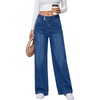 image:imageANRABESS Wide Leg Jeans for Women Fall Mid Waisted Stretchy Denim PantsDeep Blue
