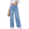 image:imageANRABESS Wide Leg Jeans for Women Fall Mid Waisted Stretchy Denim PantsLight Blue