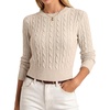 image:imageANRABESS Womens Cable Knit Fall Lightweight Cropped SweatersAlmond