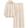 image:imageANRABESS Womens Oversized Turtleneck Sweater SetsBeige