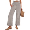 image:imageANRABESS Womens Striped Gingham Palazzo PantsBrown White Stripe
