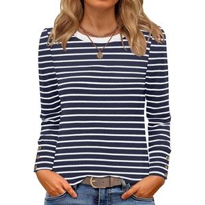 image:imageANRABESS Long Sleeve Shirts for Women Crewneck Basic Tee Striped Tops 2026 Fall Casual Loose Fit T Shirts Fashion OutfitsBlue White Stripe