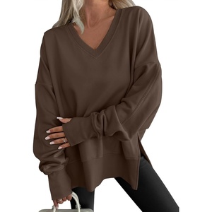 image:imageANRABESS Sweatshirt for Women Fall Oversized Fleece PulloverCoffee