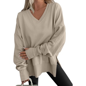 image:imageANRABESS Sweatshirt for Women Fall Oversized Fleece PulloverLight Khaki