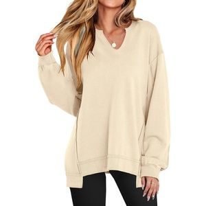 image:imageANRABESS Sweatshirt for Women VNeck Oversized Fall OutfitsKhaki