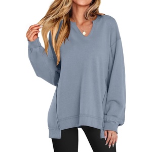 image:imageANRABESS Sweatshirt for Women VNeck Oversized Fall OutfitsLight Blue