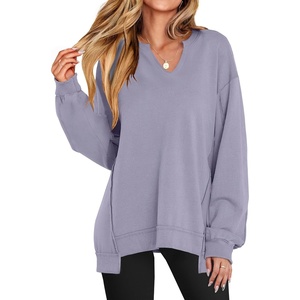 image:imageANRABESS Sweatshirt for Women VNeck Oversized Fall OutfitsLight Purple