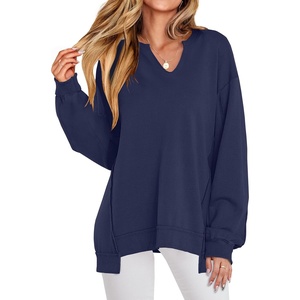 image:imageANRABESS Sweatshirt for Women VNeck Oversized Fall OutfitsNavy Blue