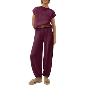 image:imageANRABESS Two Piece Sets for Women Lounge Airport OutfitsBurgundy