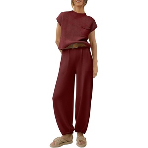 image:imageANRABESS Two Piece Sets for Women Lounge Airport OutfitsMaroon Red