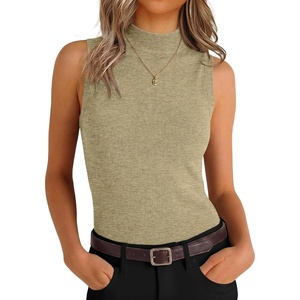image:imageANRABESS Women Wool Blend Mock Neck Sweaters TankAlmond