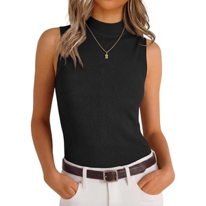 image:imageANRABESS Women Wool Blend Mock Neck Sweaters TankBlack