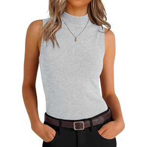 image:imageANRABESS Women Wool Blend Mock Neck Sweaters TankGrey