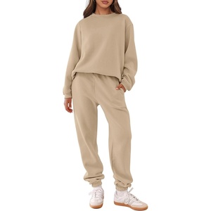 image:imageANRABESS Womens Lounge Set Sweatsuits for Women Fall 2 Piece Jogger PantsBrown