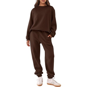 image:imageANRABESS Womens Lounge Set Sweatsuits for Women Fall 2 Piece Jogger PantsDrek Coffee