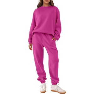 image:imageANRABESS Womens Lounge Set Sweatsuits for Women Fall 2 Piece Jogger PantsHot Pink