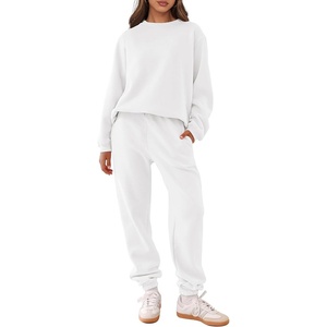 image:imageANRABESS Womens Lounge Set Sweatsuits for Women Fall 2 Piece Jogger PantsWhite