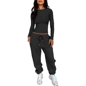 image:imageANRABESS Womens Sweatsuits 2 Piece Outfits Joggers SetsBlack