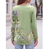 image:imageANRABESS Womens Long Sleeve Shirts Lace Fall Tunic TopsGreen Floral