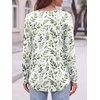 image:imageANRABESS Womens Long Sleeve Shirts Lace Fall Tunic TopsWhite Green Leaf
