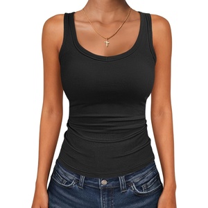 image:imageANRABESS Tank Top for Womens Summer Scoop Neck Sleeveless Ribbed ShirtsBlack