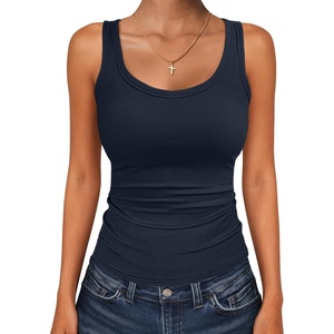image:imageANRABESS Tank Top for Womens Summer Scoop Neck Sleeveless Ribbed ShirtsNavy Blue