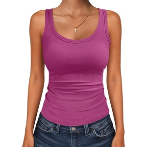 image:imageANRABESS Tank Top for Womens Summer Scoop Neck Sleeveless Ribbed ShirtsRose Purple