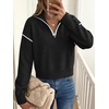image:imageANRABESS Cropped Sweaters for Women Quarter Zip Pullover 2026 Fall OutfitsBlack