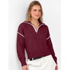 image:imageANRABESS Cropped Sweaters for Women Quarter Zip Pullover 2026 Fall OutfitsBurgundy