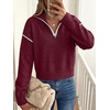 image:imageANRABESS Cropped Sweaters for Women Quarter Zip Pullover 2026 Fall OutfitsBurgundy