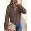 image:imageANRABESS Cropped Sweaters for Women Quarter Zip Pullover 2026 Fall OutfitsCoffee