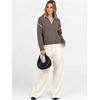 image:imageANRABESS Cropped Sweaters for Women Quarter Zip Pullover 2026 Fall OutfitsCoffee