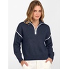 image:imageANRABESS Cropped Sweaters for Women Quarter Zip Pullover 2026 Fall OutfitsNavy Blue
