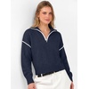 image:imageANRABESS Cropped Sweaters for Women Quarter Zip Pullover 2026 Fall OutfitsNavy Blue