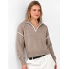 image:imageANRABESS Cropped Sweaters for Women Quarter Zip Pullover 2026 Fall OutfitsTan