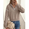image:imageANRABESS Cropped Sweaters for Women Quarter Zip Pullover 2026 Fall OutfitsTan