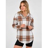 image:imageANRABESS Hoodies for Women Waffle Knit Oversized SweatshirtBrown Plaid